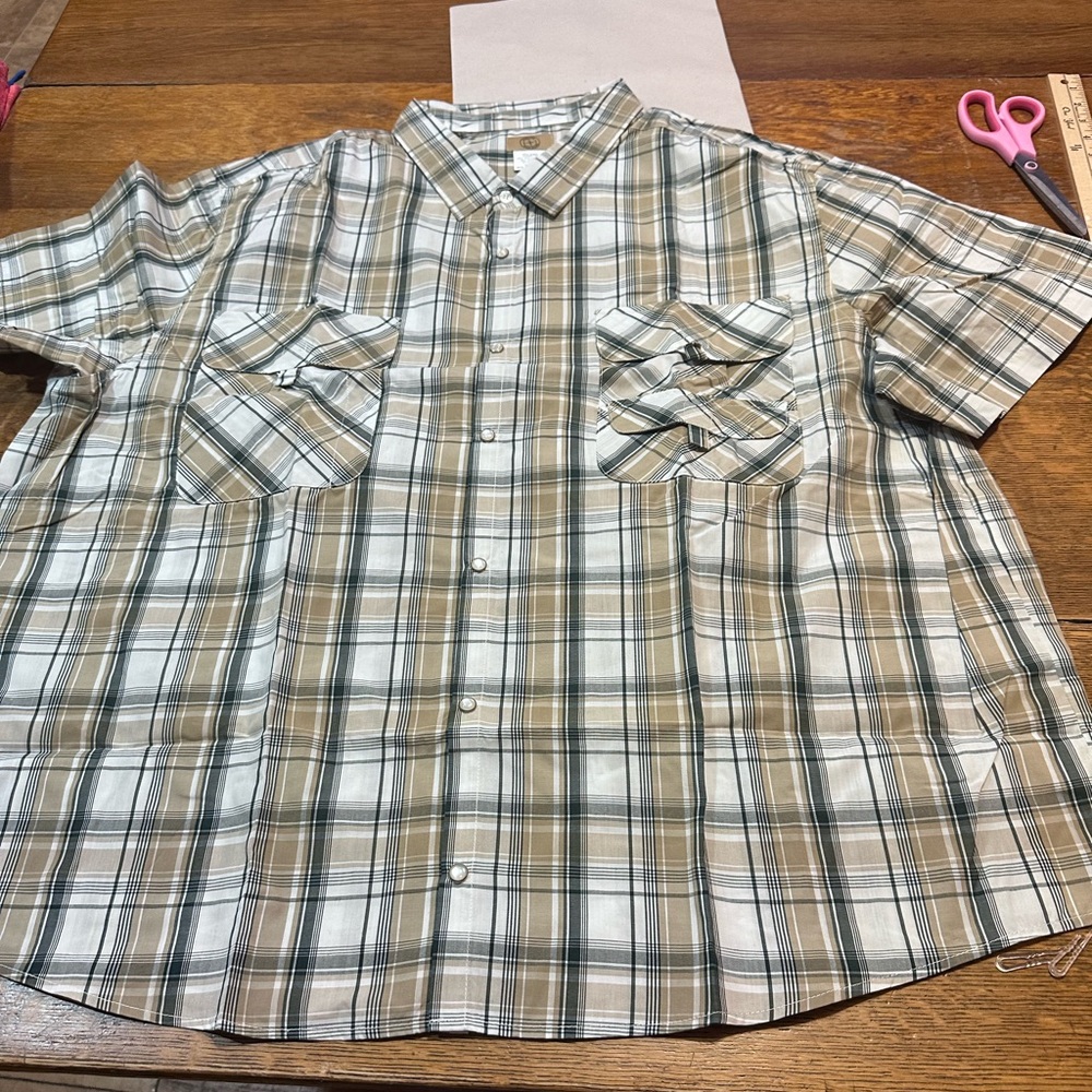 Haband travelers NWT men’s western short sleeve Pearl snap‎ shirt sz 3XL
